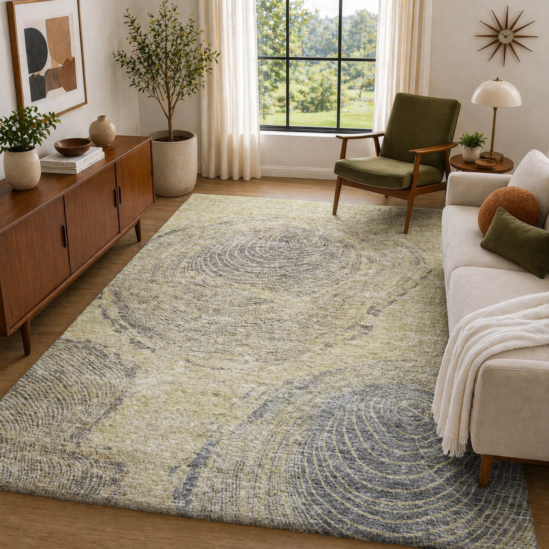 Tapis grain de bois de qualité supérieure lavable à la machine Dream Shag ADS713, Beige, 10' x 14'