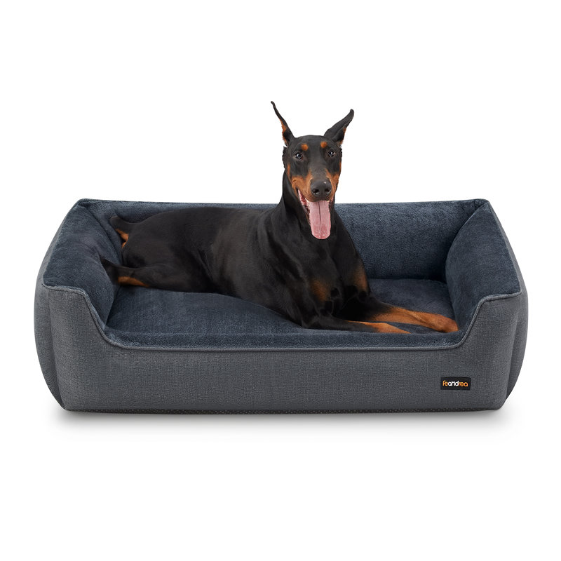 120x90x30cm Polyester Pet Bed, Dark Grey