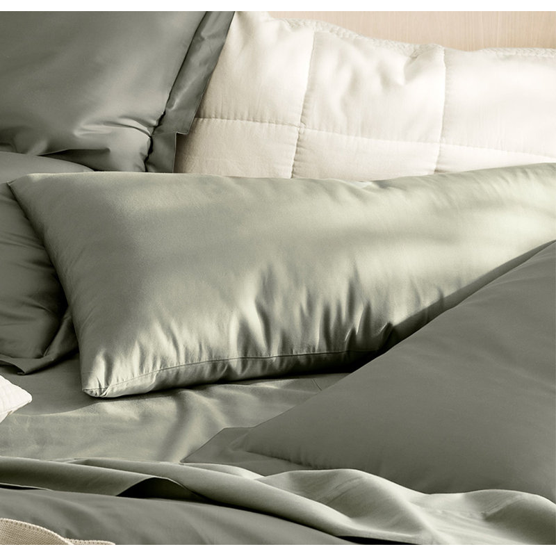 Signature Washed Pillowcase Set, King Pillowcase, Sageleaf