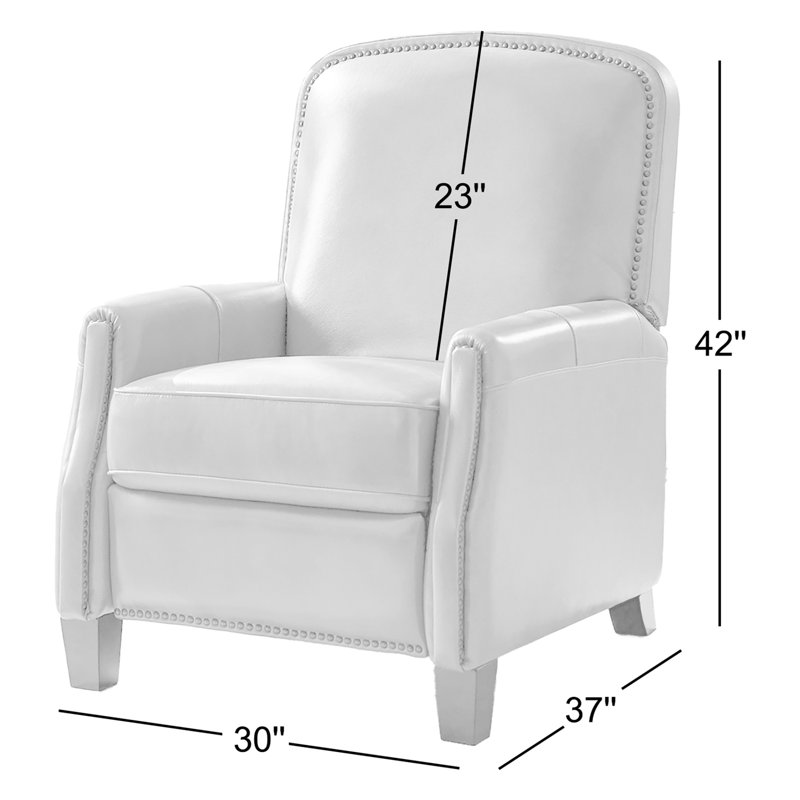 Glen Ellyn 30" Wide Genuine Leather Manual Club Recliner, Brown Pebbled Top Grain Leather