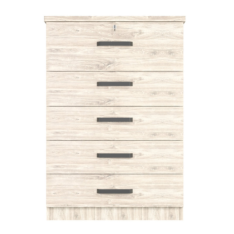 Commode de chambre haute 5 tiroirs Better Home Products, Chêne gris