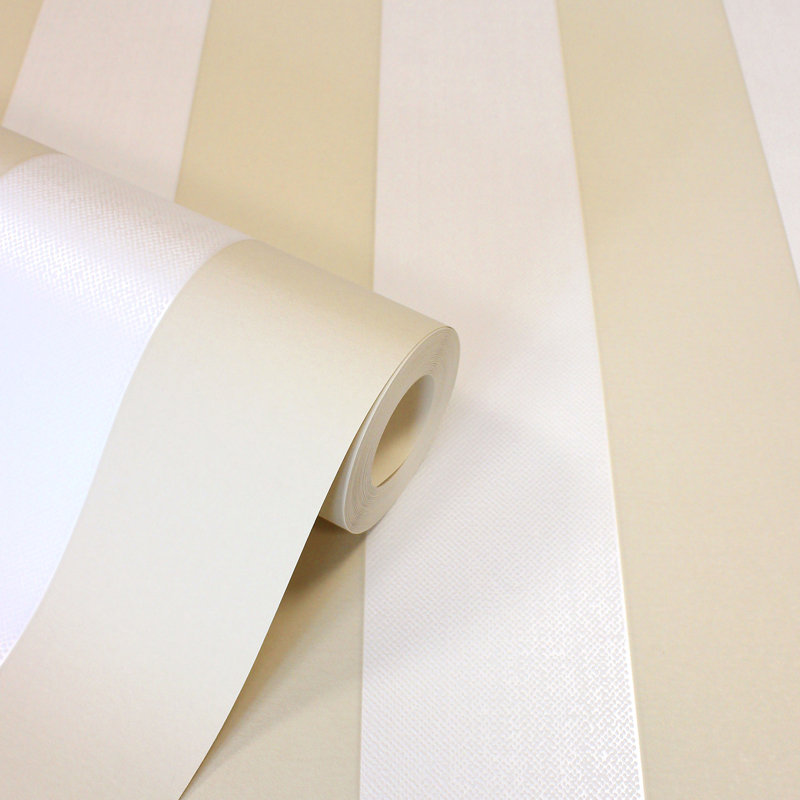 Papier peint à rayures Tavish, Jaune clair