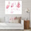Flamants roses sur fond blanc, reproduction sur toile-67389970-67389961