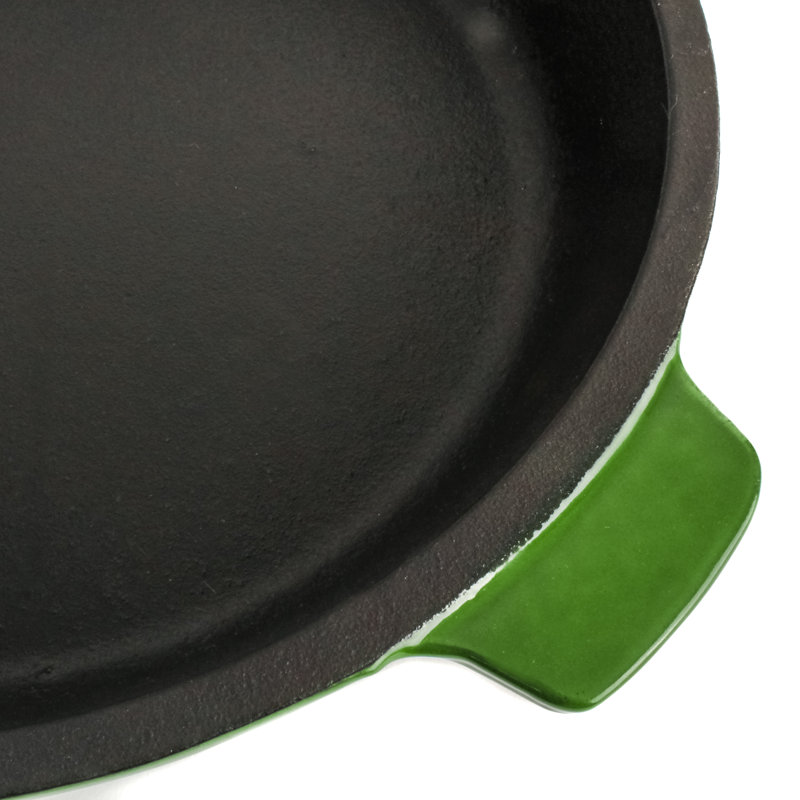 BergHOFF Neo 2Pc Cast Iron Cookware Set with Fry Pan and Grill Pan Set, Green