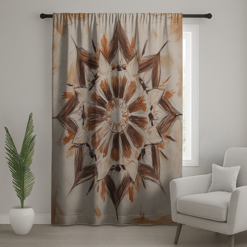 Rideaux de fenêtre texturés Mandala, 50" x 92" - 1 Panel, Blockout