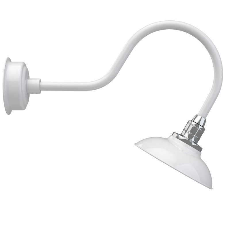 Luminaire de grange d’extérieur à del Ludwicka, H 8po x l 10 po x P 12 po, Blanc