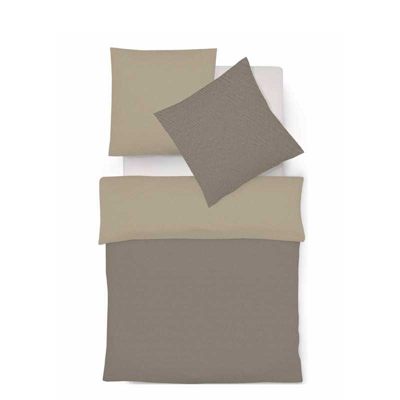 Duvet Cover Set, Taupe/Beige, 200 x 200cm Duvet Cover + 2 Pillowcases