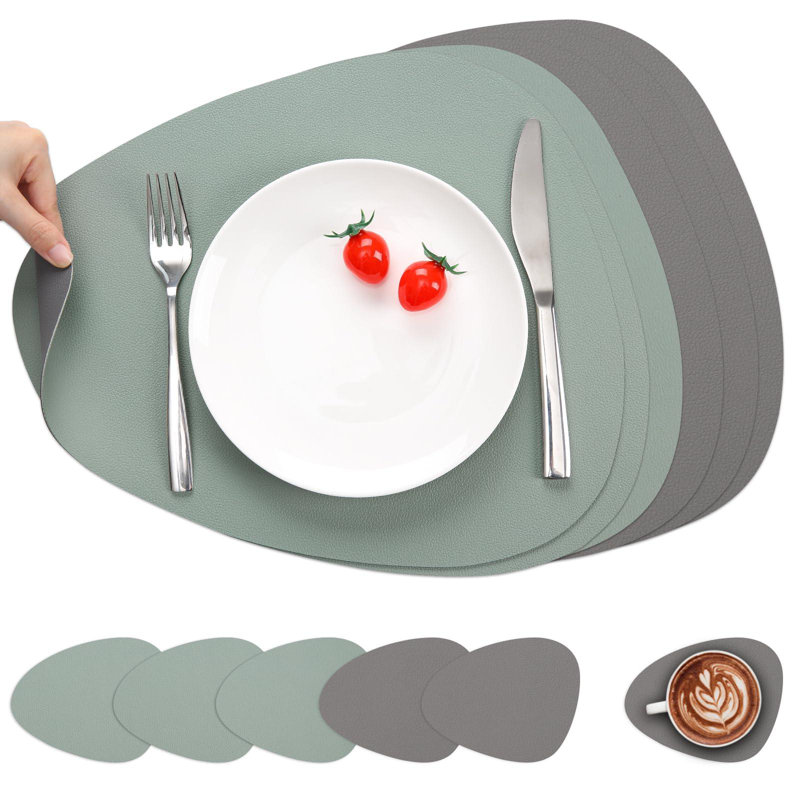 Polyurethane Placemat, Grey Sage Green