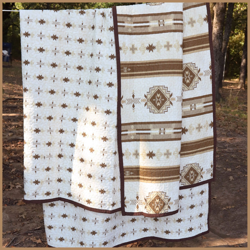 Ensemble de courtepointe réversible 3 pièces Dakota, Courtepointe pour lit double/grand et 2 taies déc