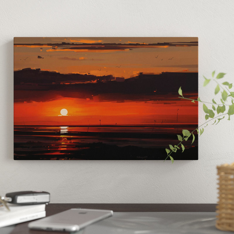 «Sunset», impression sur toile tendue, H 8 po x l 12 po x P 0,75 po, Toile tendue, Pas de tapis