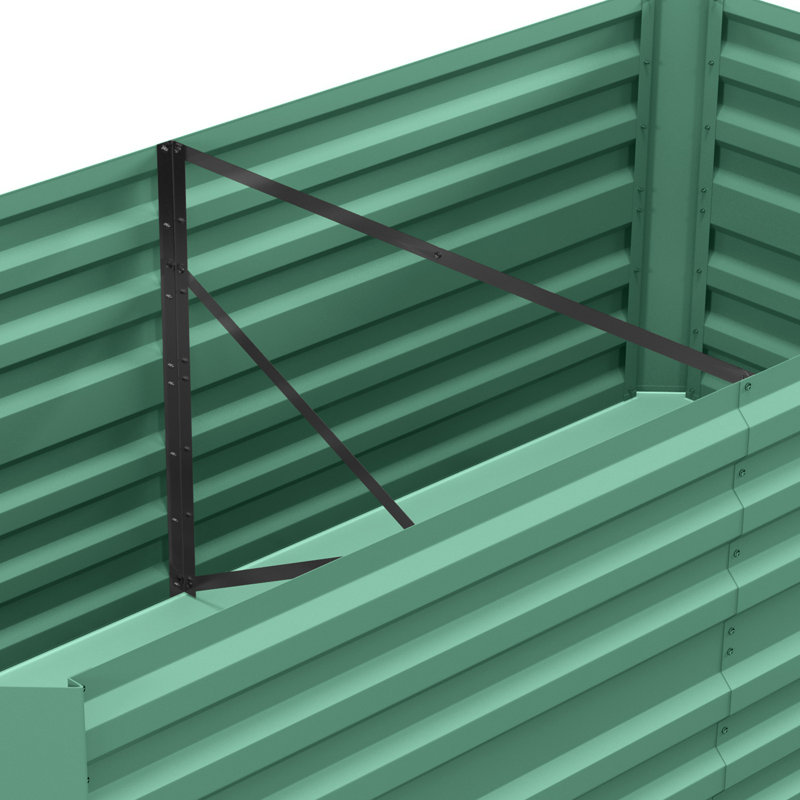 Galvanized Raised Garden Bed, 23.25" H x 70.75" W x 35.5" D, Green