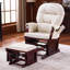 Fauteuil coulissant avec repose-pieds en microfibre beige