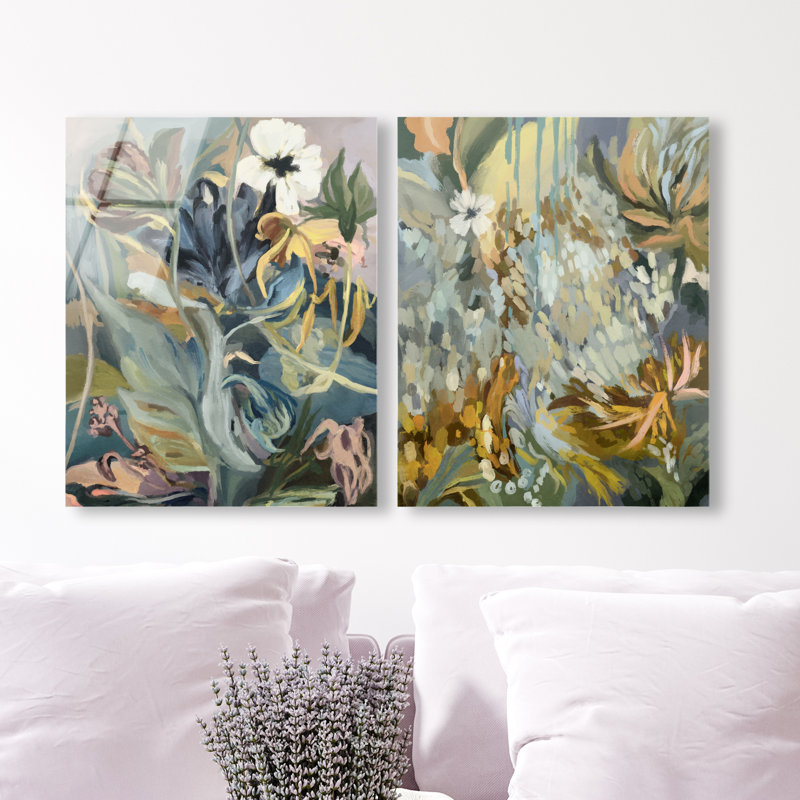 Moss Overlap Set Set by Oliver Gal, 72"H x 60"W, High-Gloss Acrylic Print