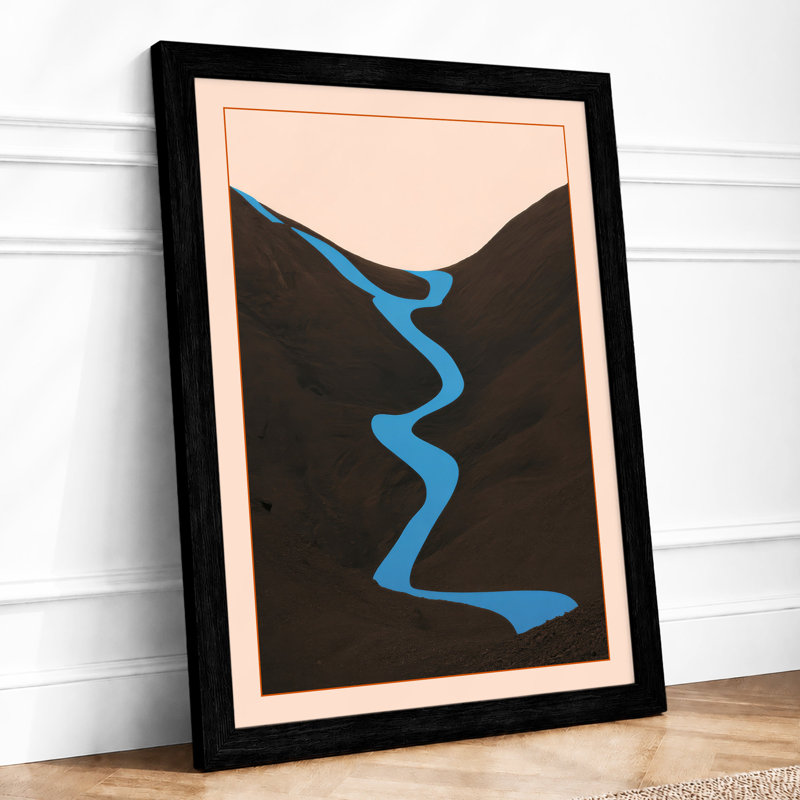 Winding River Graphic Art - Print, A2 - 59.4 x 42.0 cm, Black
