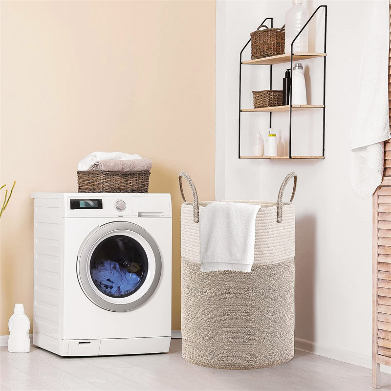 Fabric Laundry Hamper with Handles, Brown