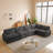 5-piece Upholstered Sectional Couch With Fabric, Heating Seat & Power Recliner-126304527