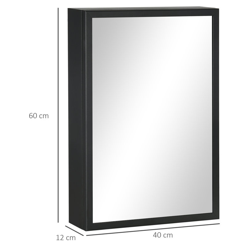 kleankin Wall Mounted Bathroom Cabinet with Mirror and Storage Shelves