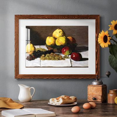 Nature morte aux poires et aux raisins, 1867, reproduction d'art encadrée