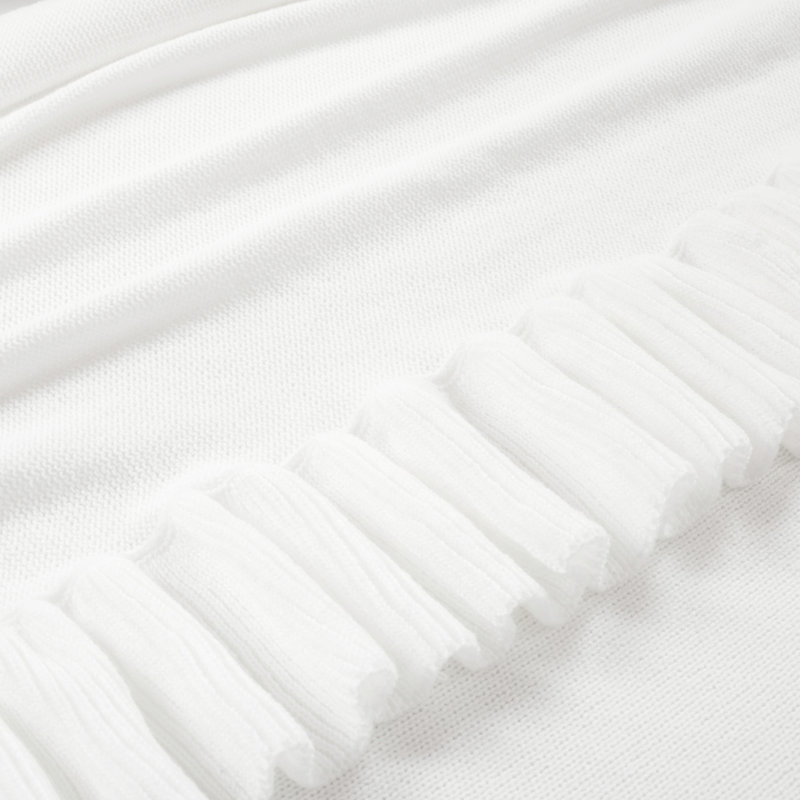 Couverture à volants Reyna, Blanc