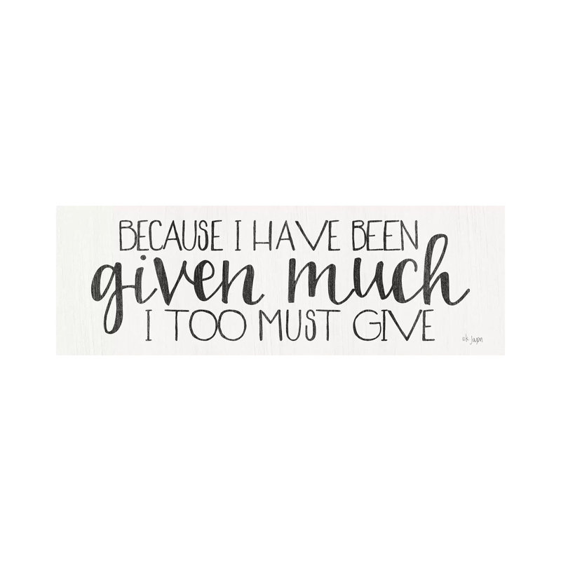 I Too Must Give by Jaxn Blvd. - Wrapped Canvas Panoramic Gallery-Wrapped Canvas Giclée, 30.48cm H x 91.44cm W