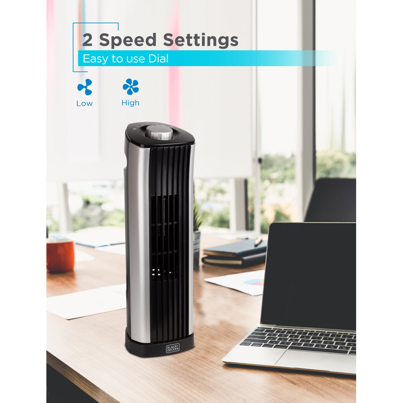 BFP Series BLACK+DECKER Mini Tower Fan - Quiet Oscillating Stand up 14 Inch Desk Fans