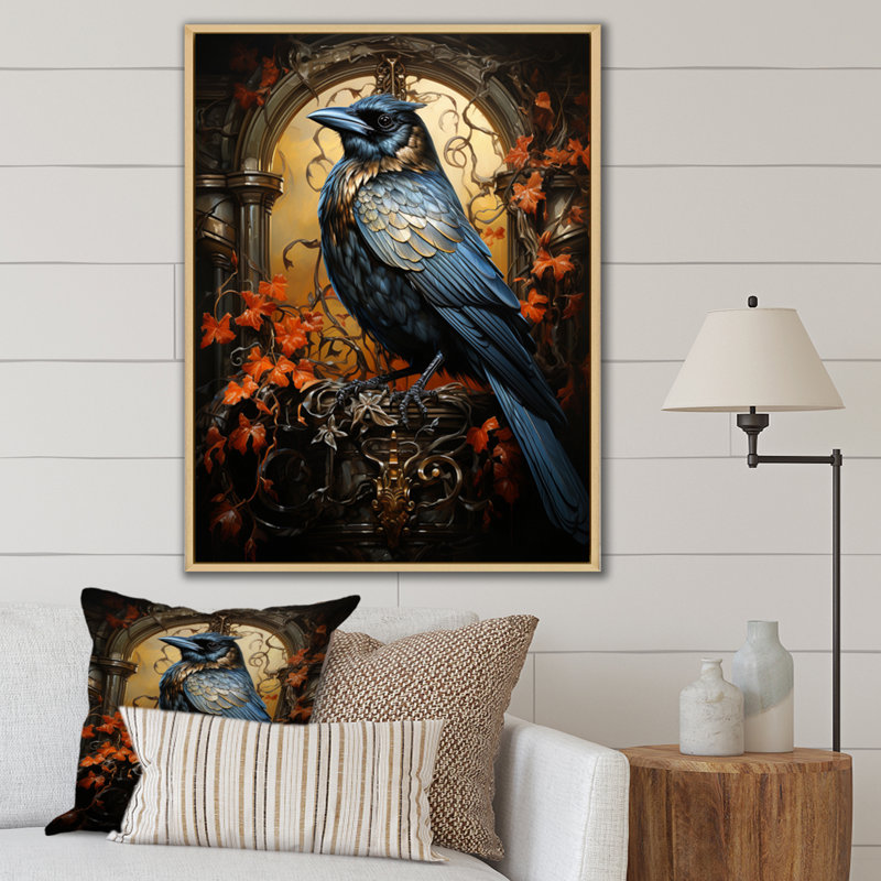 «Caillier Crow Dynamic Duality» sur toile, H 44 po x l 34 po x P 1,5 po, Cadre naturel flottant