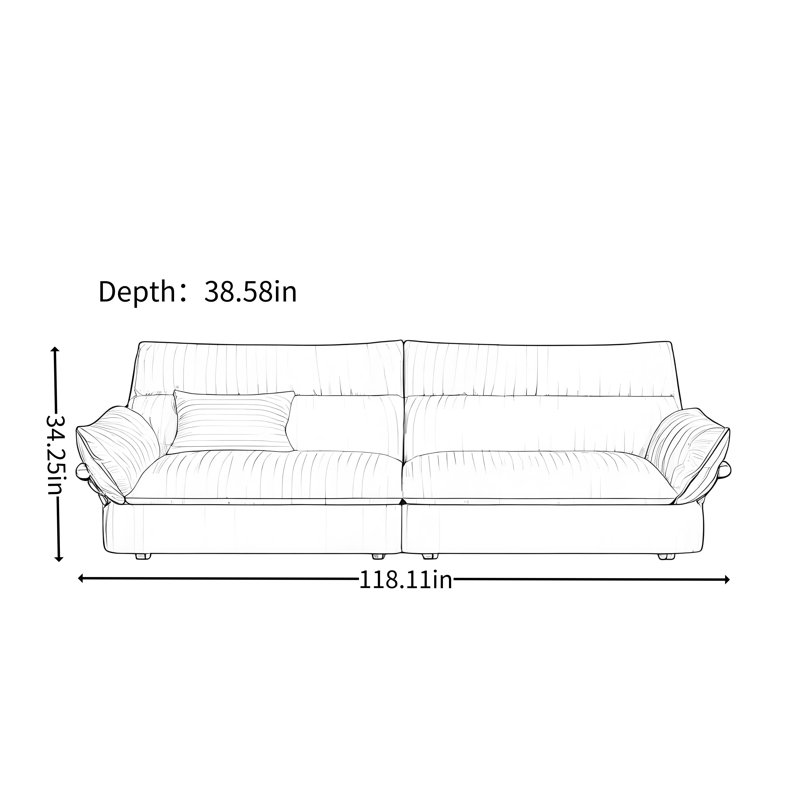 Canapé en tissu entièrement lavable Living Room