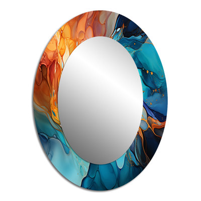 Samav Aurora Borealis, charme liquide beauté I - décor de miroir mural unique Aurora Borealis, grand miroir traditionnel, art imprimé en métal