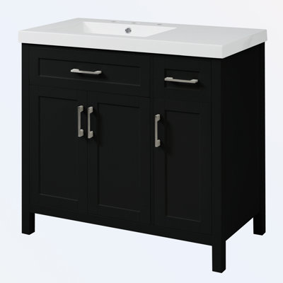 Meuble-lavabo de salle de bain avec lavabo intégré en résine