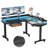 L Shaped Electric Standing Desk With Under-Desk Drawers Built-In Power Outlets-214957223