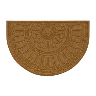 Amoura Geometric Tiled Medallion Recycled Rubber All Weather Non-Slip Outdoor Slice Door Mat
