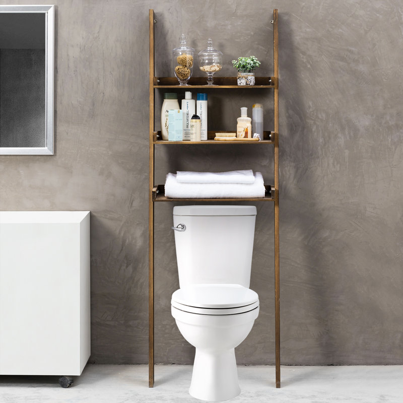 39.7cm W x168.7cm H x 58.9cm D Solid Wood Freestanding Over the Toilet Storage