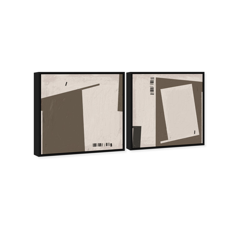 Structural Set Canvas Abstract Print by Oliver Gal, Black Frame, 12 x 12, 25"H x 25"W, Black Floater Frame