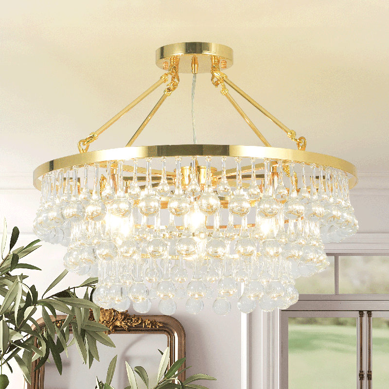  9-light Gold Semi Flush Mount