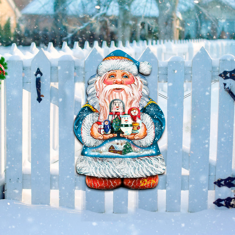 Cintre pour porte en bois pour père noël
