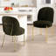 Chaise de salle à manger en tissu brun avec pieds dorés (ensemble de 2)-41556692
