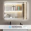 Miroir de salle de bain moderne à DEL certifié UL avec lumière à intensité variable et antibuée-2035192688