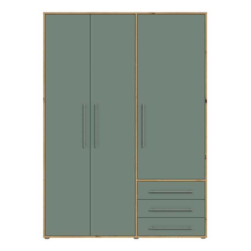 Takeem Manufactured Wood Wardrobe, Light oak/Sage