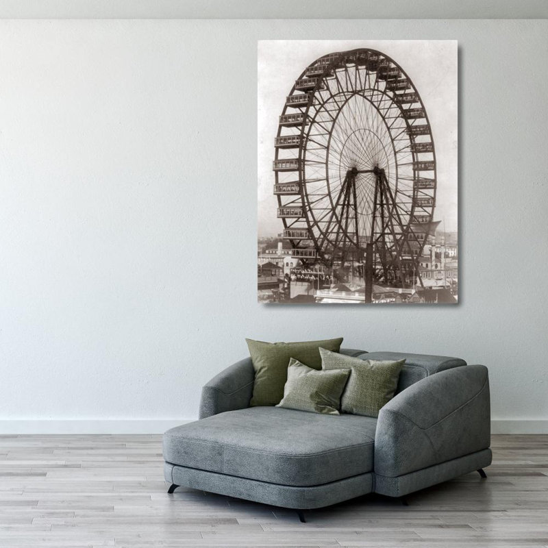 Grande roue de Chicago, 1893, H 37 po x l 28 po