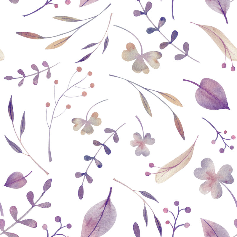 Lilac Botanic Wallpaper B1007, 10.4" W x 25" L, Paper