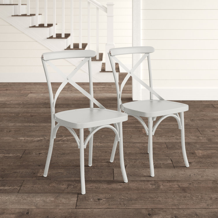 Jamil Cross Back Stacking Side Chair