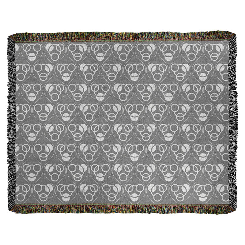 Patricia Geoffrey Hand Woven Throw Blanket, 60" W x 80" L, Grey