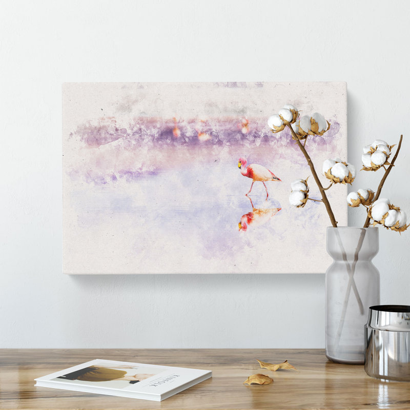 Flamingo Reflection - Wrapped Canvas, 60cm H x 91cm W x 3cm D