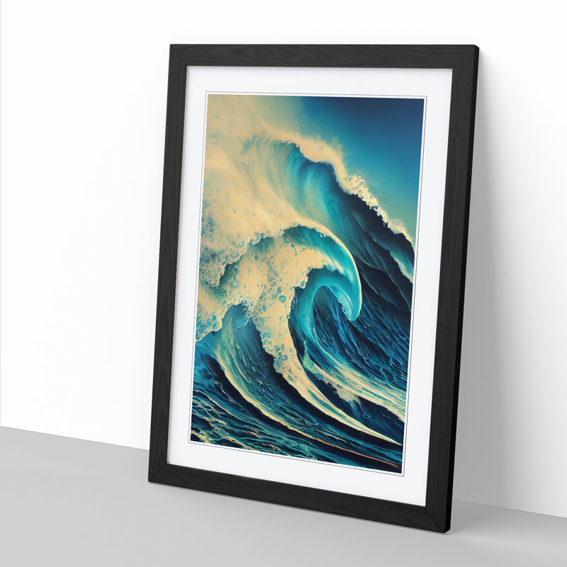 Seascape Spray - Single Picture Frame Painting, Black, 64cm H x 46cm W x 2cm D
