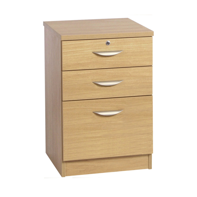 48 cm W 3 -Drawer Filing Cabinet, Classic Oak
