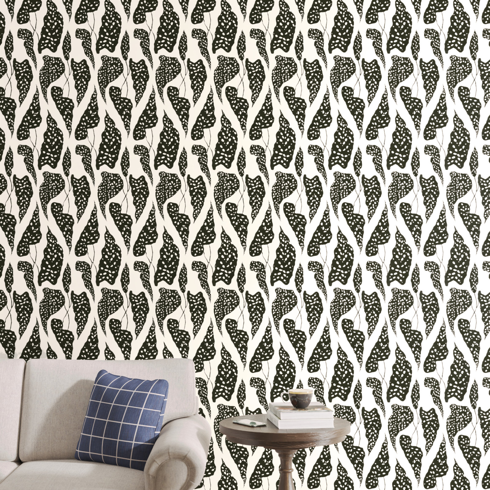 Kinney Floral Wallpaper, Cream/Black
