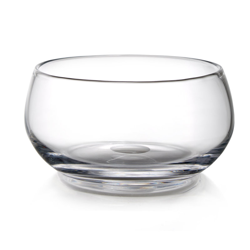 Moderne Handmade Glass Decorative Bowl, 4.5" H x 8" W x 8" D