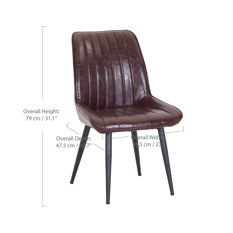 Chaise d'appoint rembourrée Justine, Brun foncé
