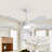  52" Modern Smart Ceiling Fan With Light, 6-speed Quiet Dc Motor And 3-color Led，remote Control With Timer，white-144646886-144646885