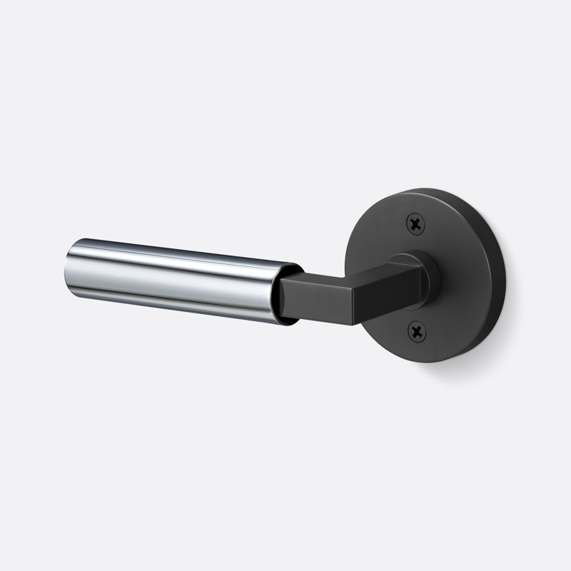 Levanto Round Dummy Rosette, Smooth Grip, Flat Black/Polished Chrome